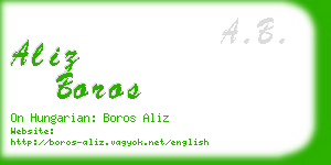 aliz boros business card